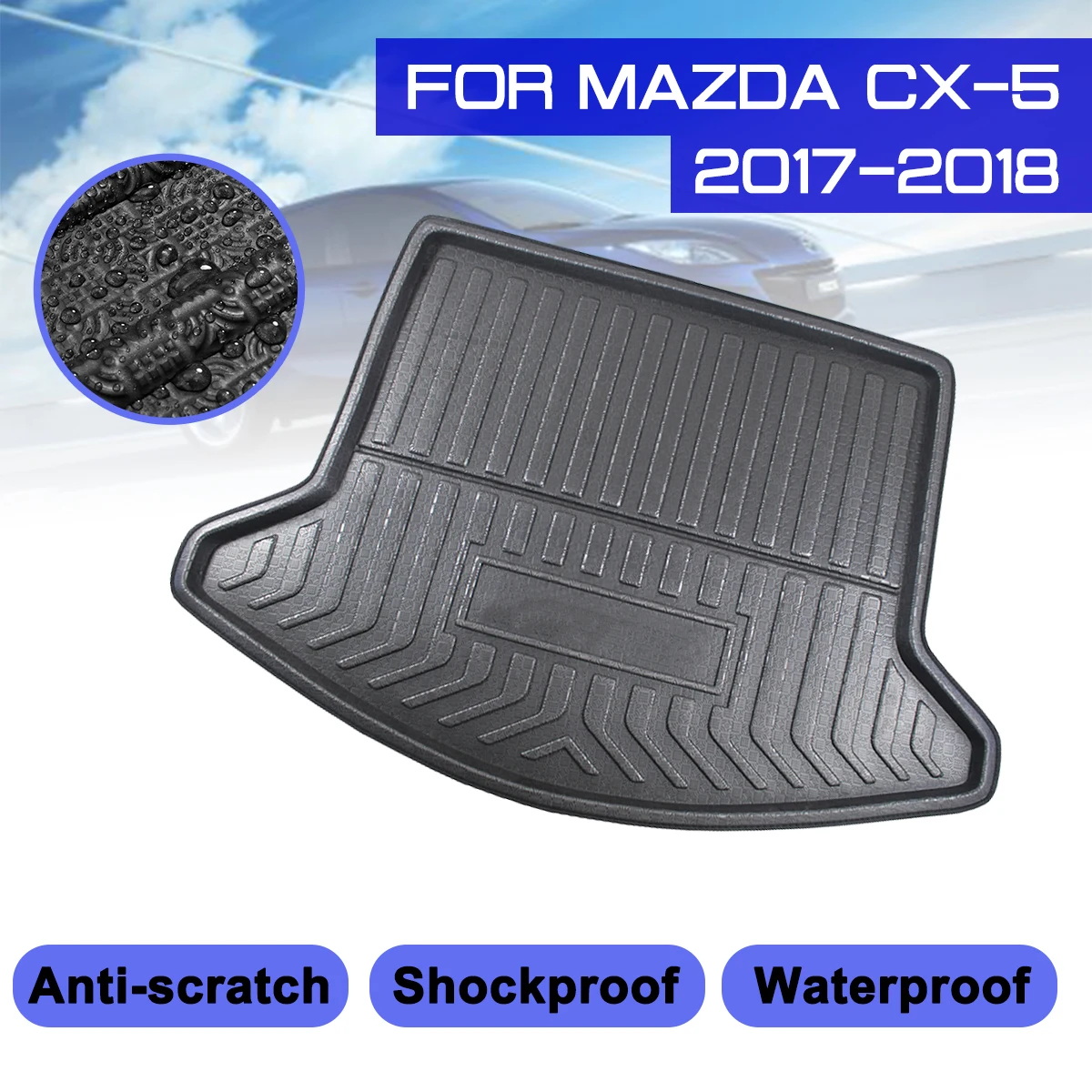 

For Mazda CX-5 2017 2018 Car Floor Mat Carpet Rear Trunk Anti-mud Cover