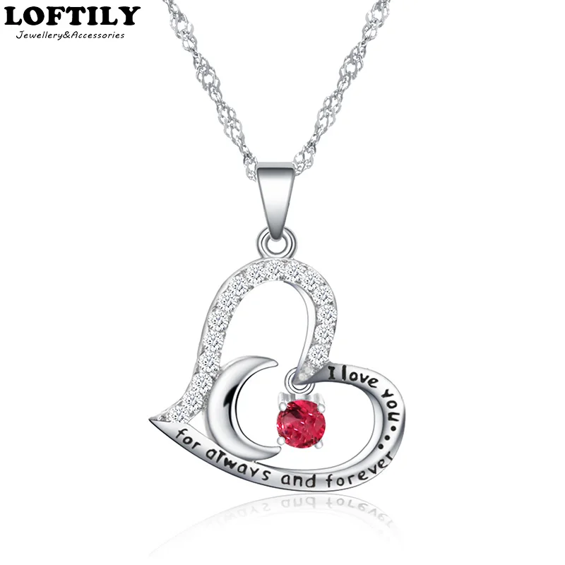 Камень на день рождения мать любовь сердце подвеска ожерелье подарок для женщин