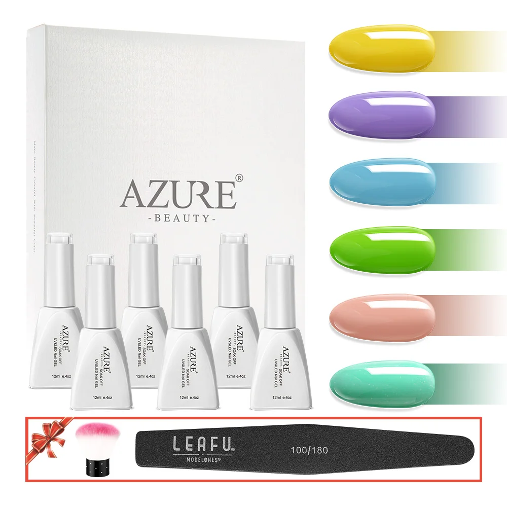 Лазурная красота 8 шт./партия зеленый цвет светодиодный Гель лак для ногтей