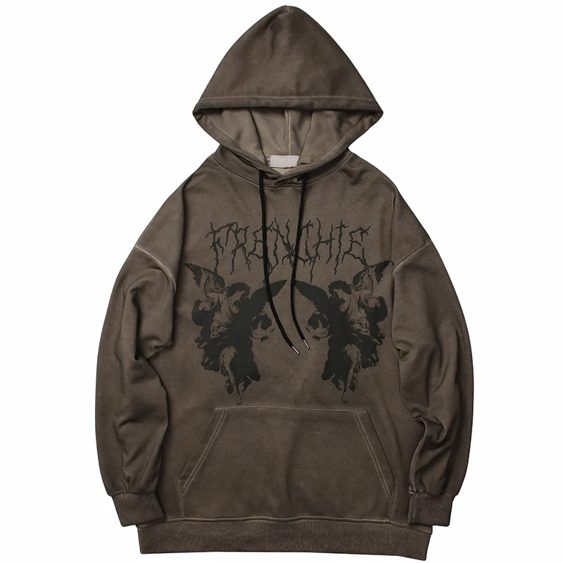 

Hip Hop Streetwear Hoodie Y2K Sweatshirt Women Style angel Print Pullover Harajuku Cotton Casual autumn Hooded Sweatshirt