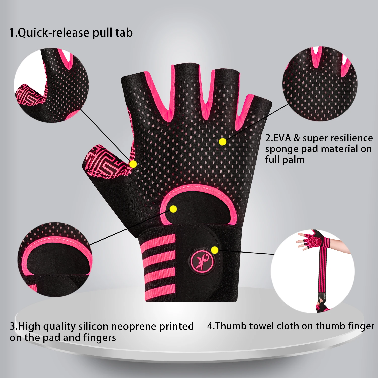 BIKINGMOREOK Gym Gloves,Weight Lifting Gloves Exercise Gloves for Men  Women Full Palm Silicone Padding Training Gloves