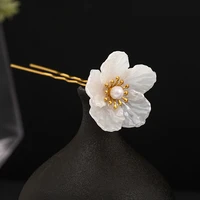 2021 1pc delicate handmade white flower hairpins hair sticks headpieces for women girls bride wedding party hair jewelry jewelry