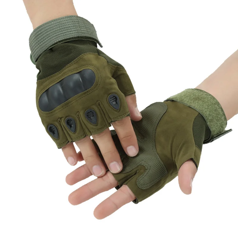 

Army tactical gloves: hard shell individual fitness training rock climbing training outdoor Half Finger Gloves