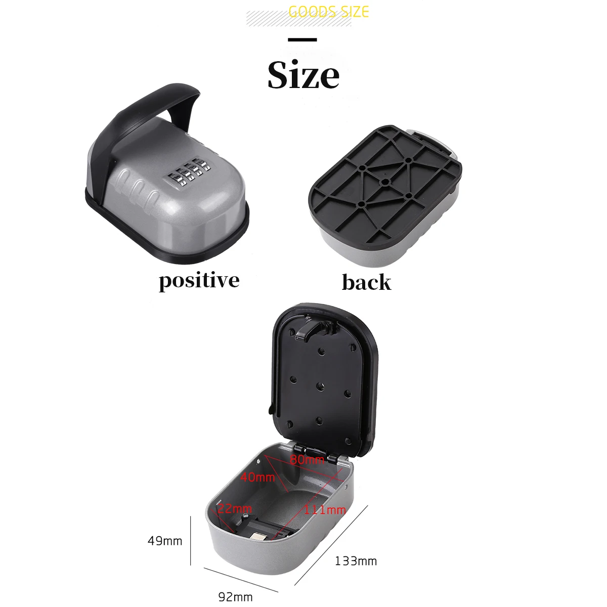 

Key Safe Box 4 Digit Combination Key Storage Lock Box Indoor Outdoor Password Lock Keys Storage Box Password Box