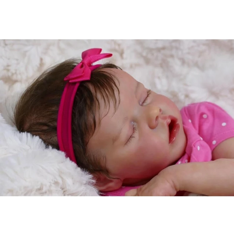 

18in Realistic Doll Closed Eyes Sleeping Boy Soft Vinyl Silicone Baby Cute Newborn Girl Toy