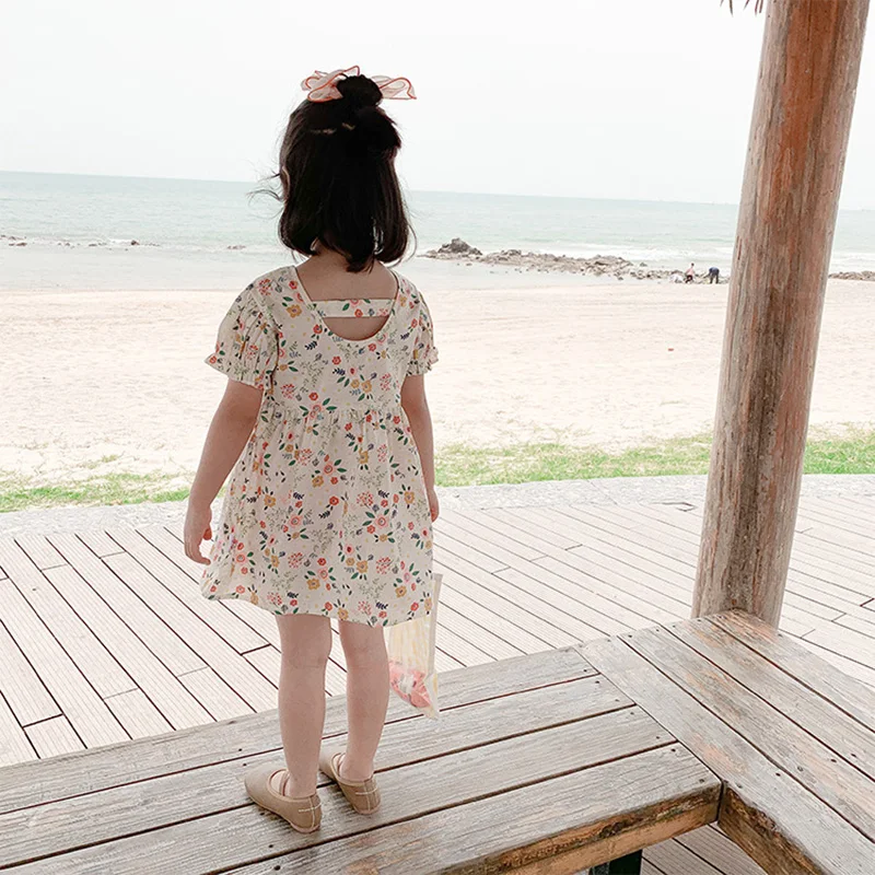 Платье для девочек Лето 2020 Детское платье с цветочным принтом принцессы