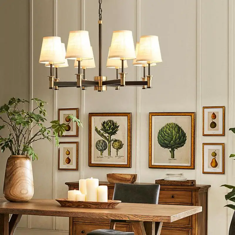 Люстра из кованого железа в латиноамериканском стиле для гостиной столовой