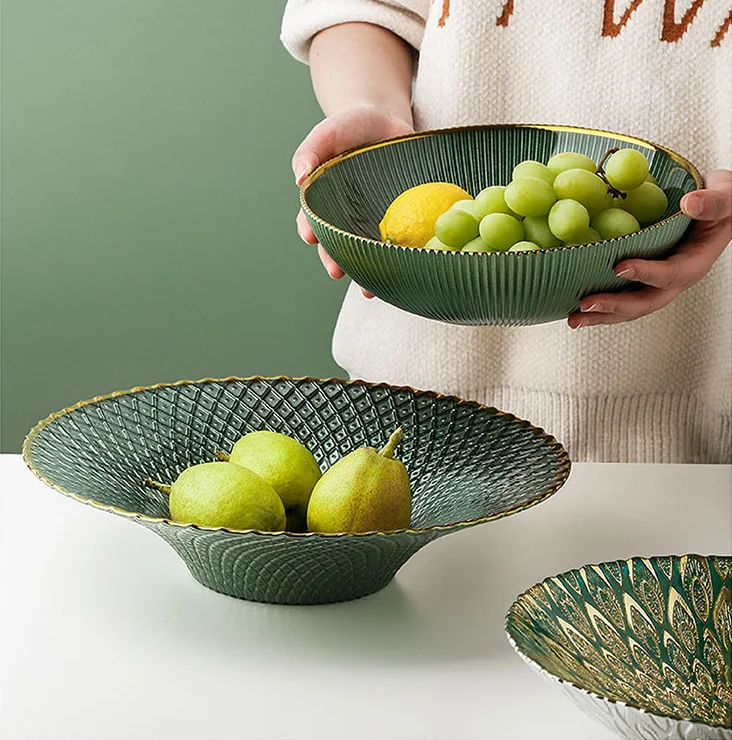 

Современная тарелка для сладостей в скандинавском стиле, роскошный стеклянный поднос для фруктов, креативный чайный столик для гостиной, д...