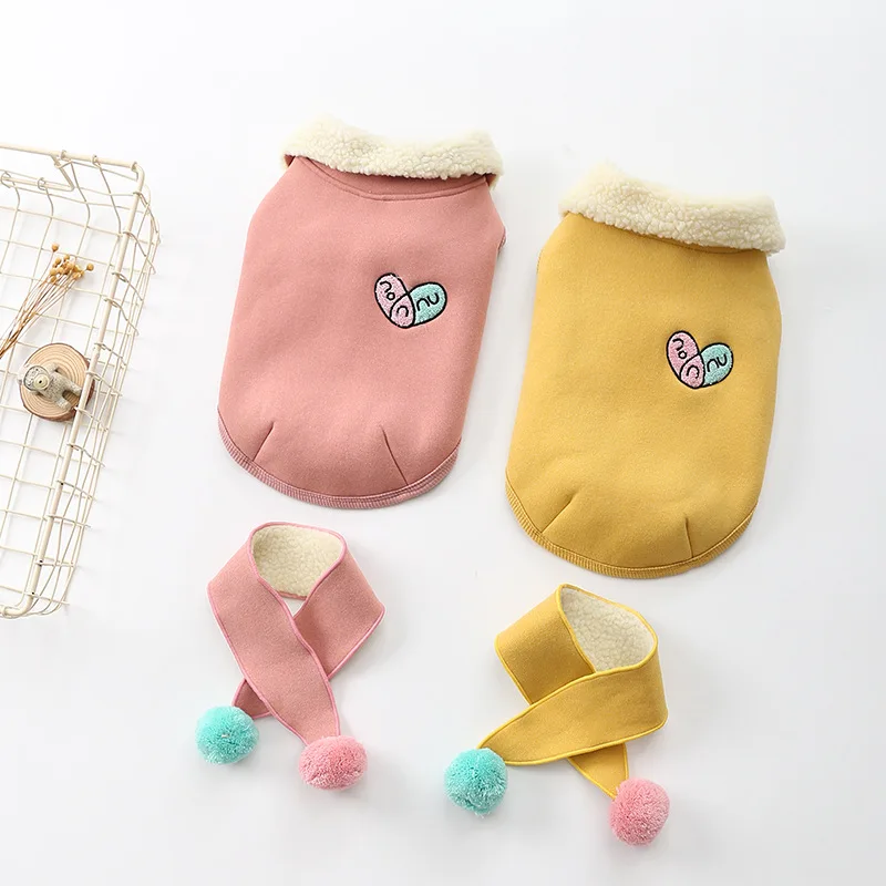Зима 2019 новинка теплая одежда для собак два фута розовый желтый цвета размеры S xxxl