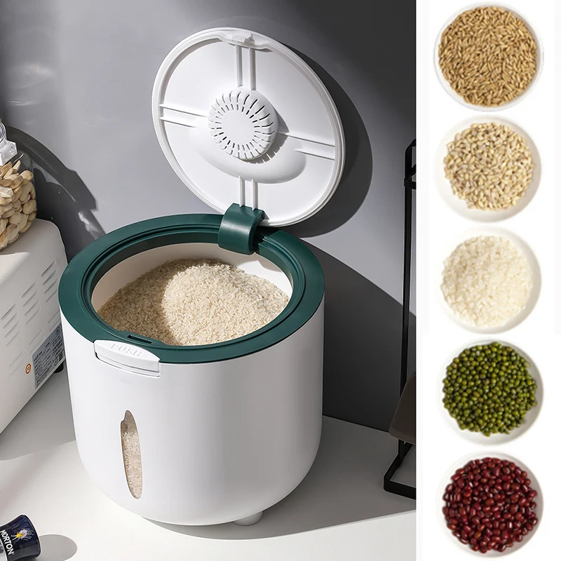 

5/10KG Kitchen Nano Bucket Grain Sealed Holder Insect-proof Moisture-proof Sealed Rice Grain Container Box Pet Food Storage Bin