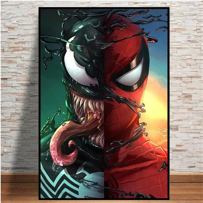 

Spider-Man and Venom Canvas HD Print Decoration Disney Marvel Movie Picture Poster Wall Art Home Bedroom No Framework Painting