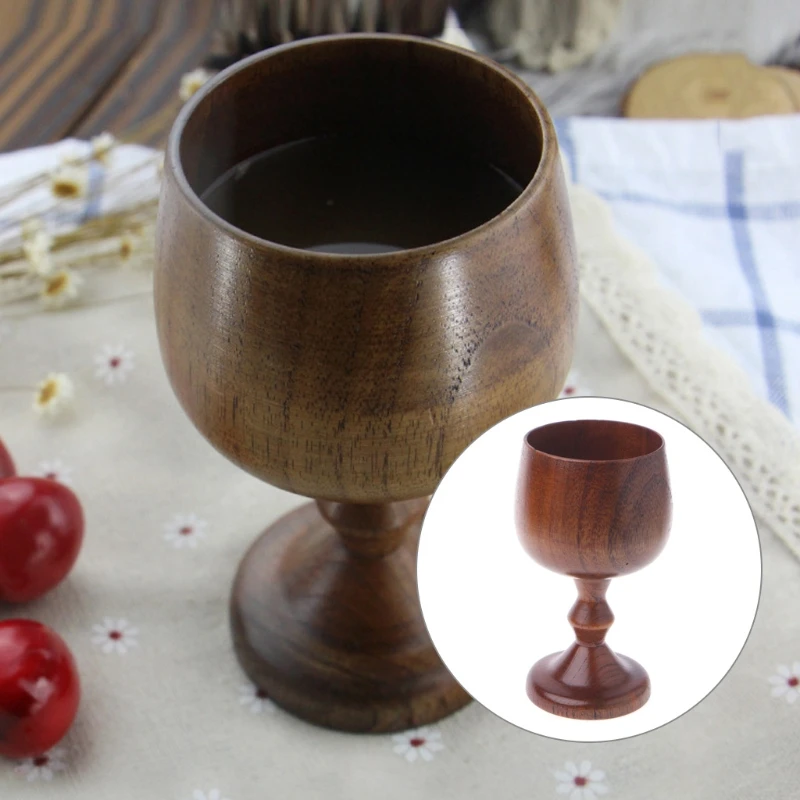 Винтажная деревянная чашка для вина ручной работы портативная питья красного