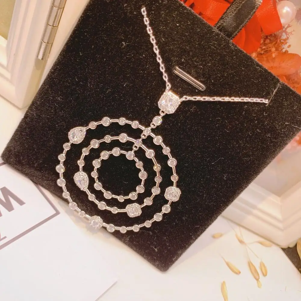 Hiневесты высокое качество круглые ожерелья подвески белый цвет кубический