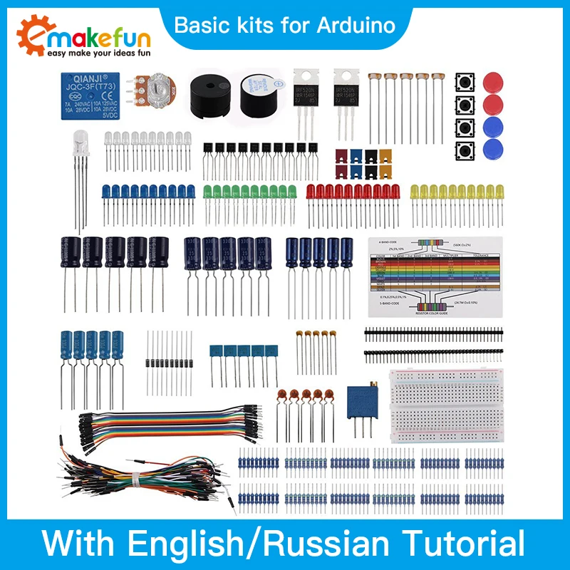 

Keywish Diy Electronic Component Base Fun Kit For Arduino Raspberry Pi Bundle With Breadboard Cable Resistor,Capacitor