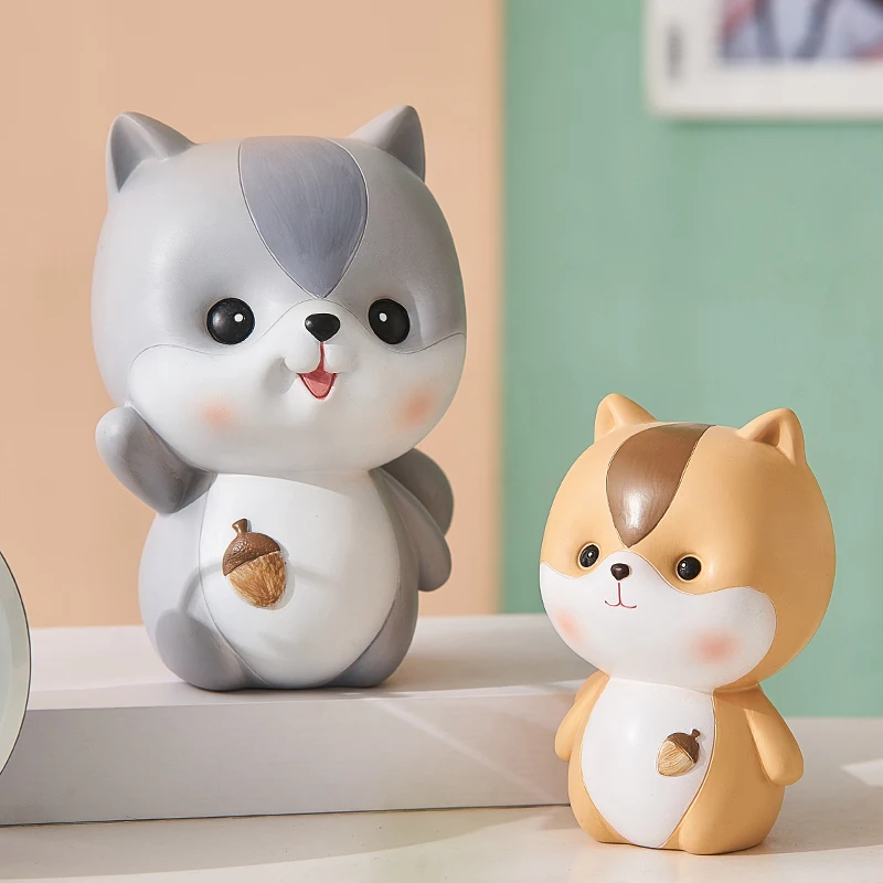 Мультфильм милая белка ребенок креативная монета копилка для денег коробка