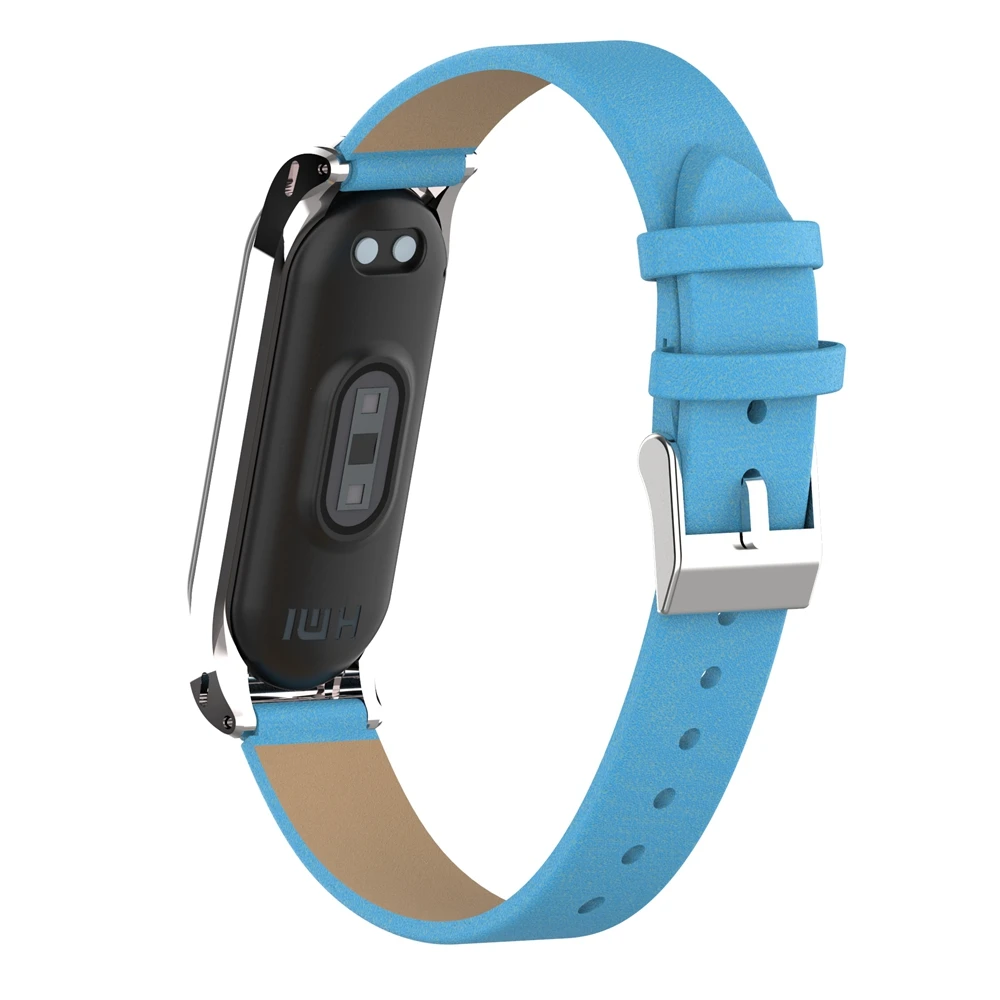 Кожаный ремешок для mi band 4, умный браслет, металлический чехол, PU ремешок для часов, для Xiaomi mi, ремешок, 3 замены, аксессуары для женщин и мужчин