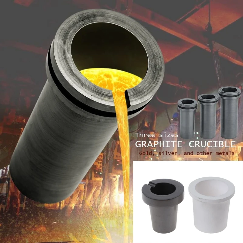 

2Pcs 300g Graphite Crucible Quartz Melting Crucible Cup Kit Gold Silver Furnace Melting Casting Refining Mould Cups Kit