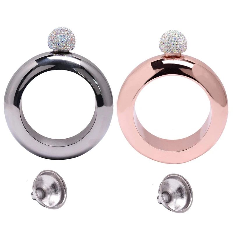 Набор из 2 колб для браслета с крышкой и воронкой (серебро розовое золото)