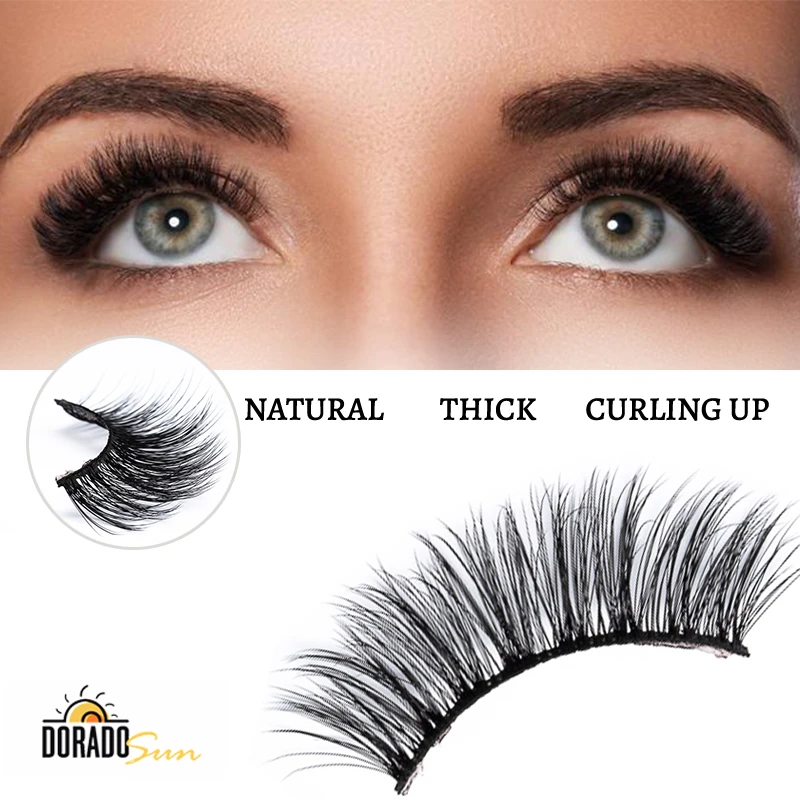 DORADOSUN 6 пар 3D искусственная норка полная полоса ресницы вечерние натуральные