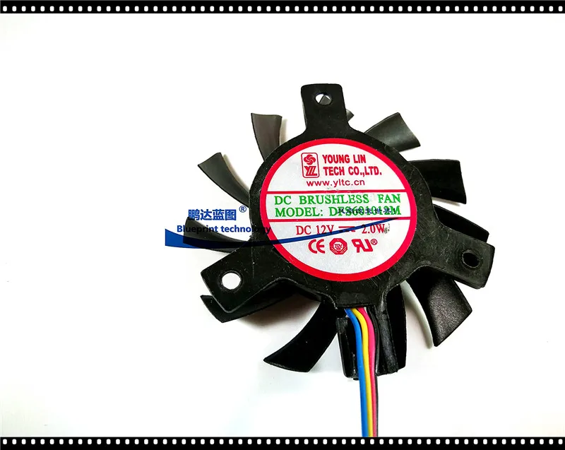 Silent Yonglin DFS601012M graphics card frameless 12V diameter 55MM hole distance 40M PWM isosceles cooling fan | Компьютеры и офис