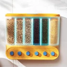 Автоматический диспенсер для зерна, 6 сеток, пищевой контейнер кухонный, прозрачный, герметичный, для кладовой, пасты, настенный