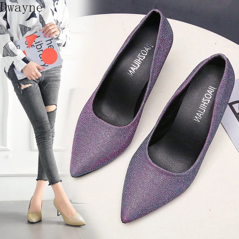 Женские тонкие туфли на высоком каблуке Тонкий с острым носком Женская обувь