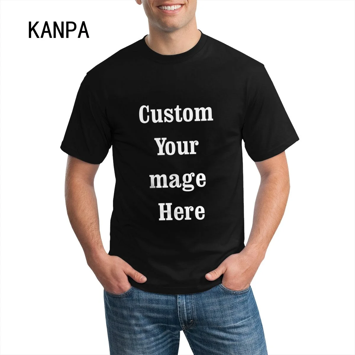 

1 шт. изготовленные на заказ изображение/логотип мужские хлопковые футболки с коротким рукавом Новинка Топ тройники для мужчин футболки; Пр...