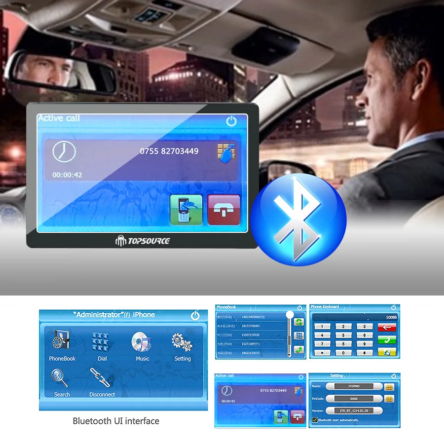 TOPSOURCE Испания склад 7 &quotемкостный сенсорный экран 256M 8G GPS навигации автомобиля Gps