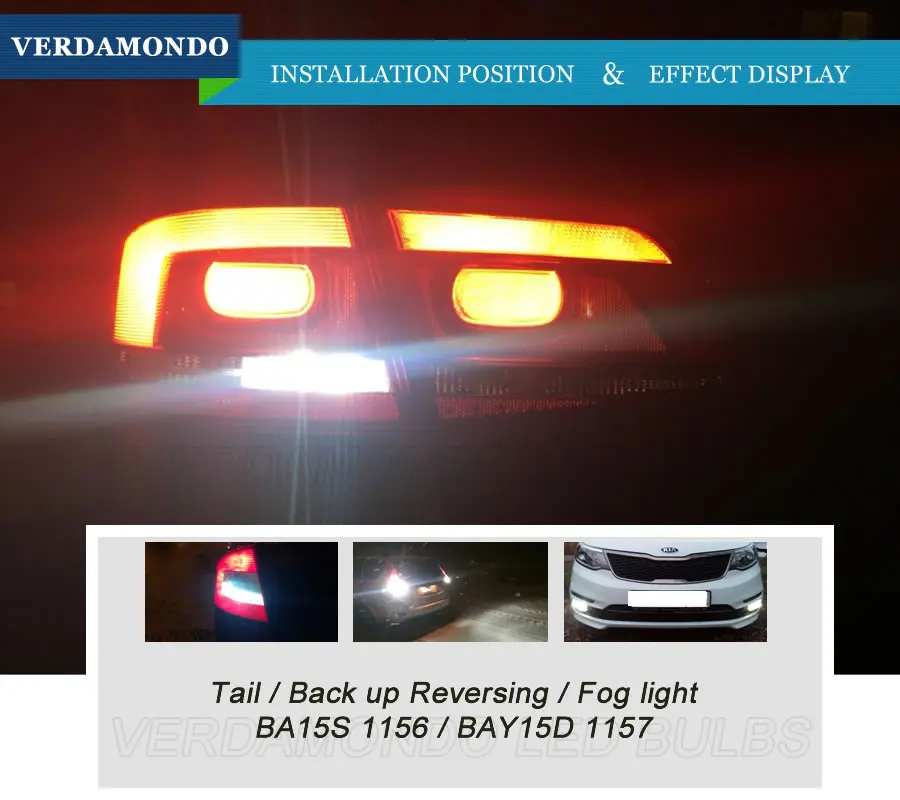 Светодиодный автомобильная лампа 1156 BA15S 1157 BAY15D 6 сторонних COB филаментов