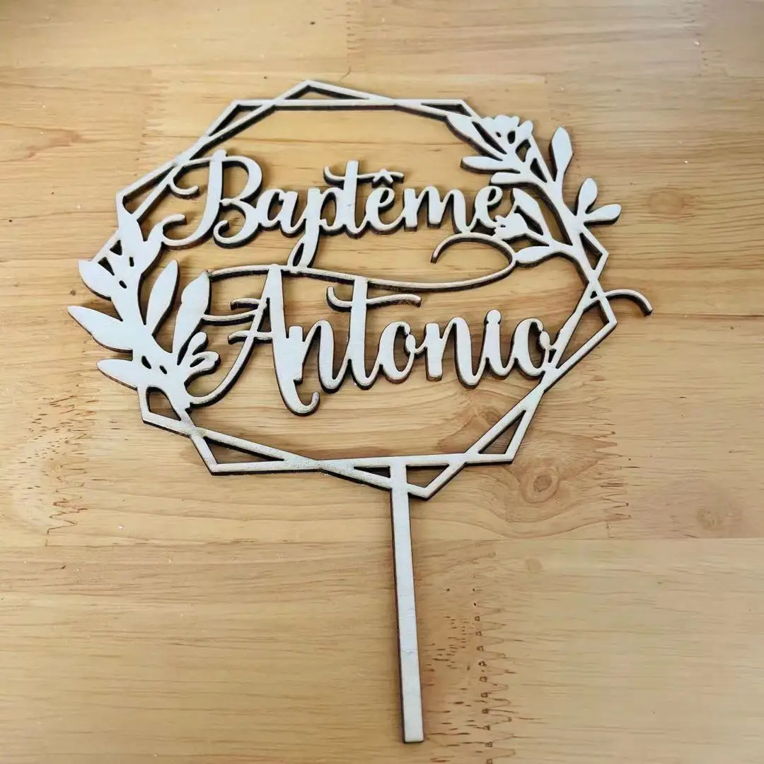 Индивидуализированные имена Топпер для свадебного торта геометрический