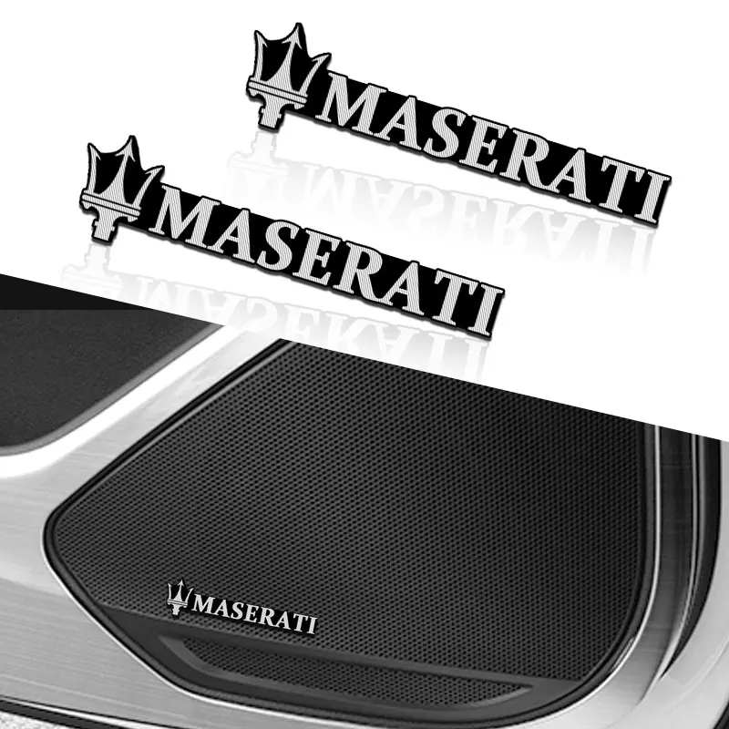 2 pezzi altoparlante per auto Audio altoparlante distintivo Stereo emblema adesivo per Maserati