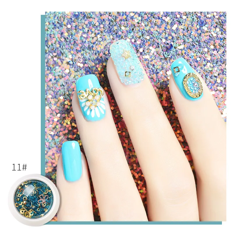 Net red nail art decorative jewelry Sparkling Crystal Jewelry Rhinestone Symphony Round Can Mixed Light Therapy Diamond | Красота и