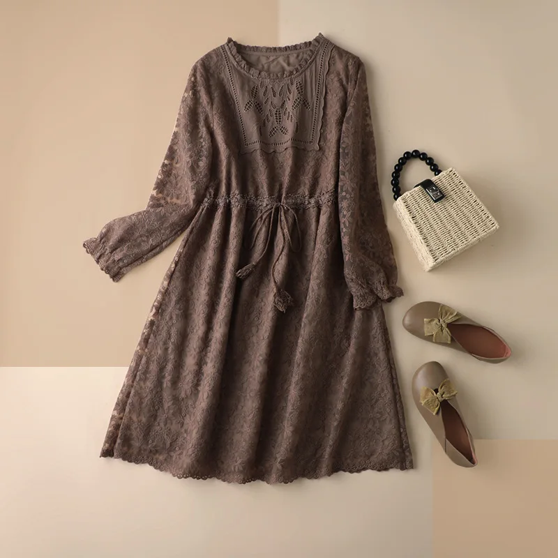 

shuchan dress for women 40% cotton +60% linen Bohemian dress A-Line Solid Appliques Knee-Length women dresses summer 2021