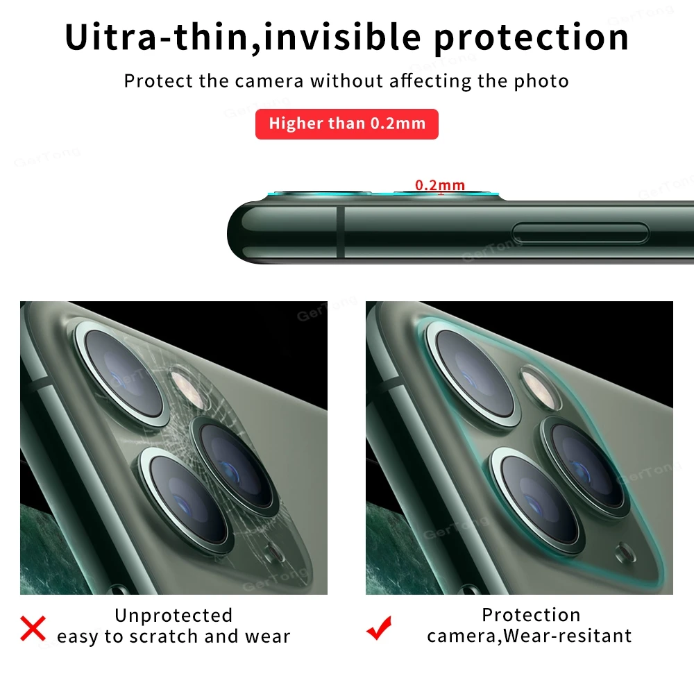 Мягкое Защитное стекло для камеры 9D iPhone 11 Pro Max защита экрана с высокой