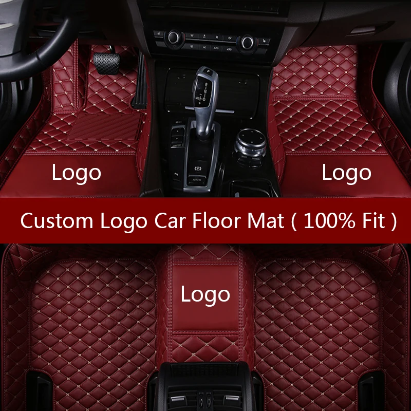 

Flash mat leather logo car floor mats fit 98% model for accessories foot mats