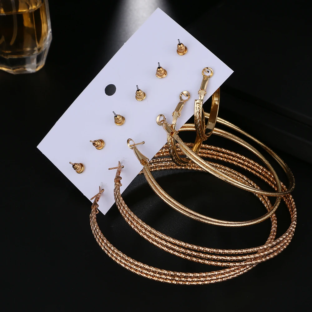 Большие золотые серьги хоп kinpopular для женщин богемные кольца модные корейские