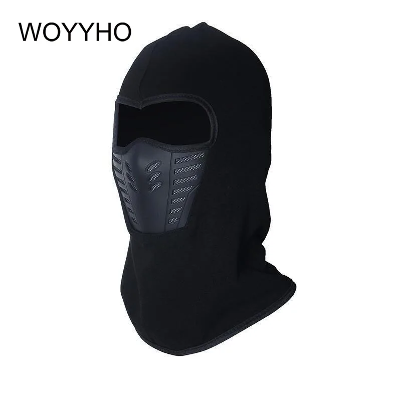 Зимняя походная Лыжная маска Флисовая теплая Ветрозащитная на все лицо для