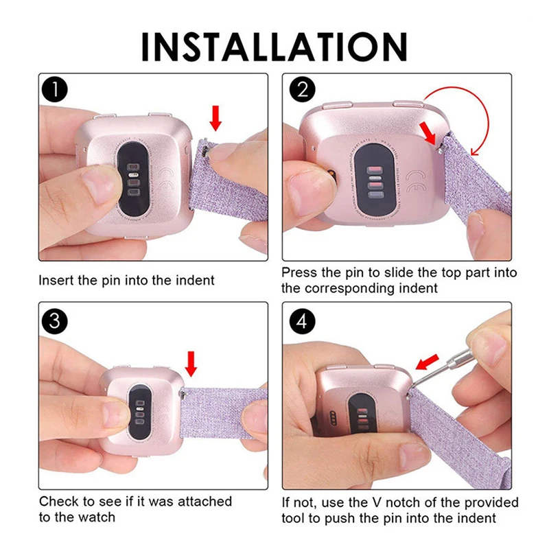 Браслет на запястье ремешок для Fitbit Versa тканый нейлоновый смарт-Браслет для Fitbit Versa ремешок на запястье смарт-Аксессуары