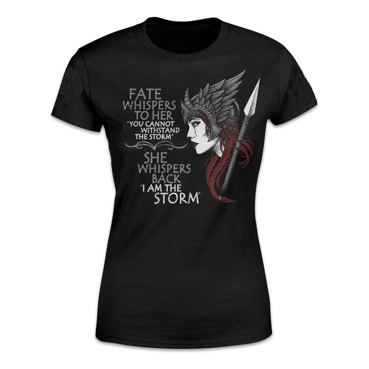 Судьба шепоет ей: Вы не можете выдерживать шторм. Она шепот обратно: Я Женская