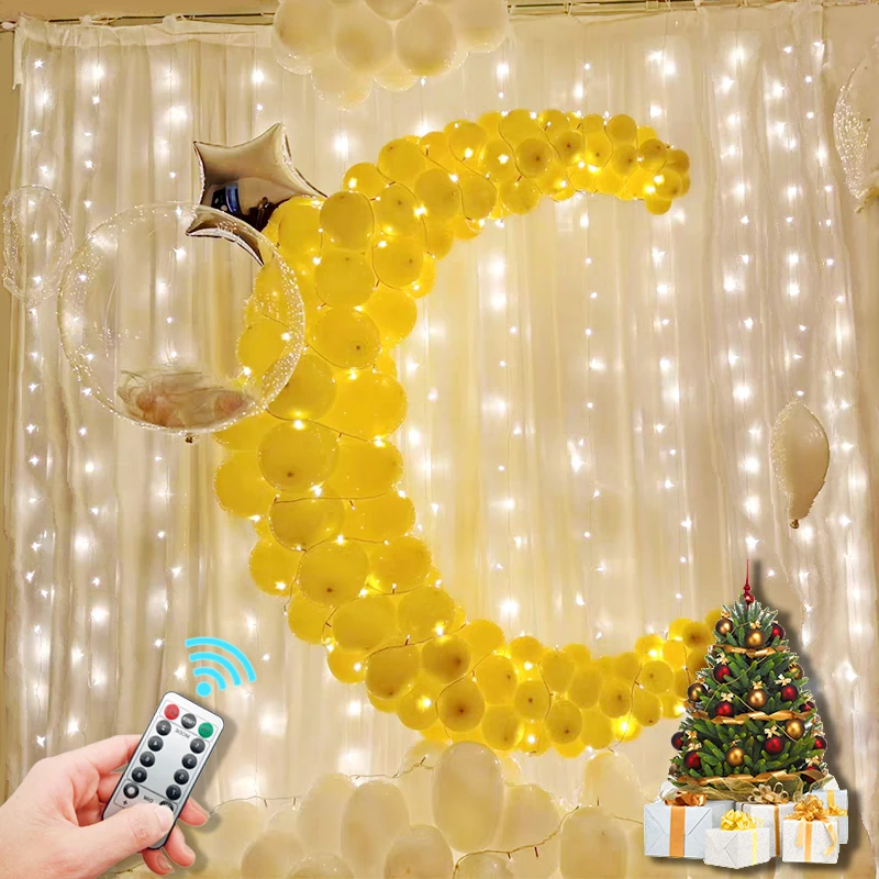 

Led Curtain Lights Usb Fairy Lights Ramadan Decoration Salon Aesthetic Room Decor For Wedding New Year Holiday Christmas Garden