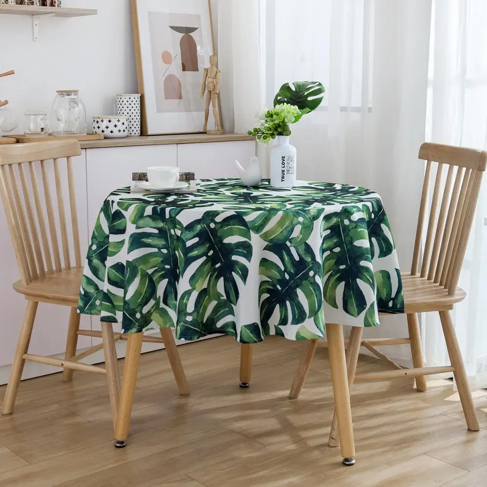 Круглый водонепроницаемый сад зеленый скатерти гостиная квадратный журнальный