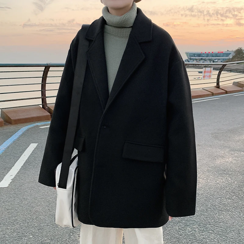 

Casual Loose Men Blazer Simple Fashion Korean Long Sleeve Cardigan High Quality Men Blazer Men's Clothing