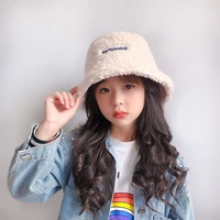 childrens fisherman hat autumn and winter models of lamb hair wild boys and girls basin hat baby hat to keep warm 2021