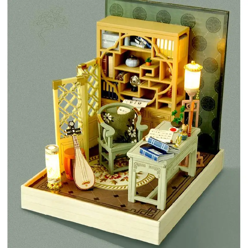 

DIY cottage creative handmade model small house birthday Christmas gift building model ornament wooden toys