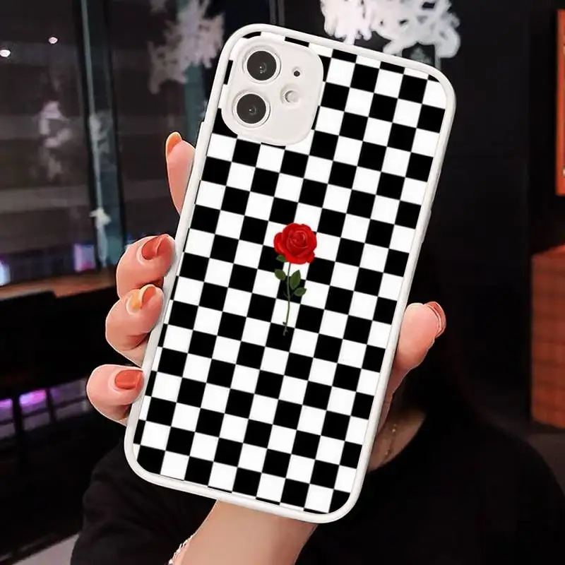 

Checkerboard Plaid Checked Checkered Phone Case matte transparent For iphone 7 8 11 12 plus mini x xs xr pro max cover