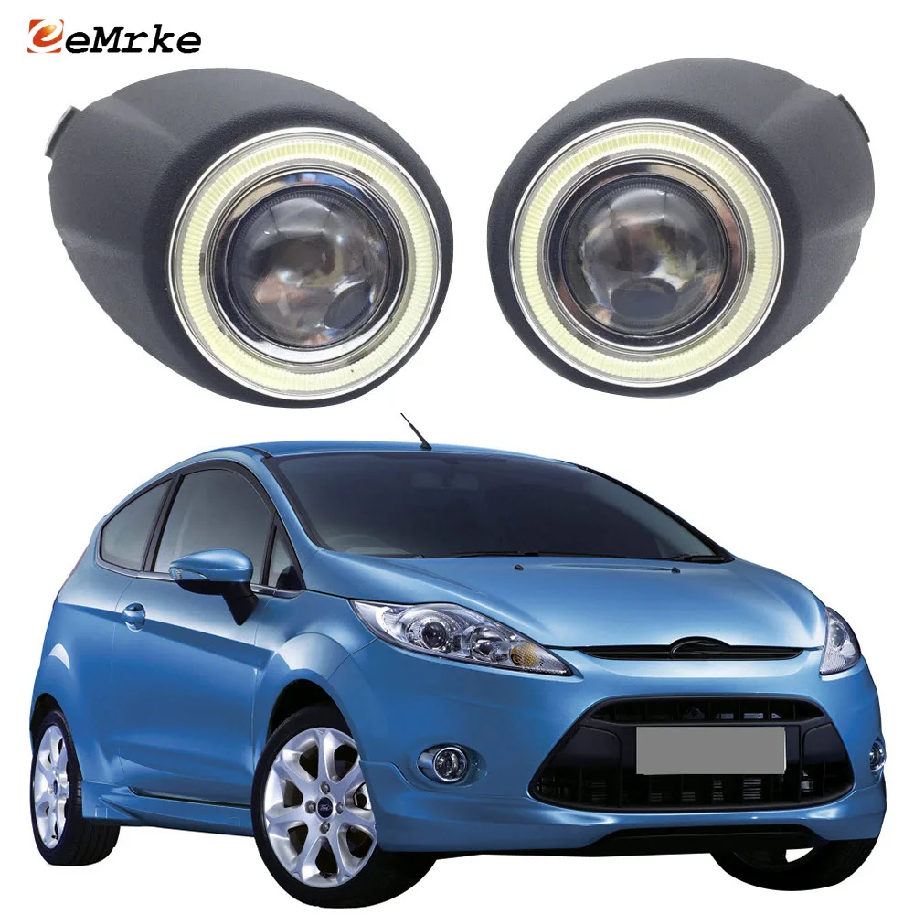 Для Ford Fiesta 2009-2012 3-в-1 белые ангельские глазки DRL желтые сигнальные фары H11