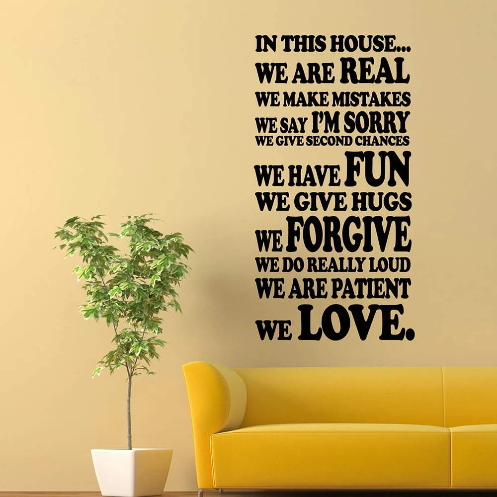 House Rules Vinyl Wall Stickers For Living Room Family Quote Decal Bedroom Home Decor Removable Art Mural C532 | Дом и сад