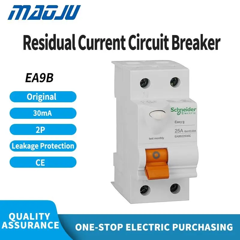 

EA9B ELCB 230VAC 2P25A 40A 63A 30mA RCCB Residual Current Circuit Breaker Operation Protection Device Electrical Tools RCD