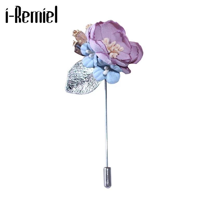 I Remiel ткань цветок роскошное украшение длинная игольчатая брошь значок отворот