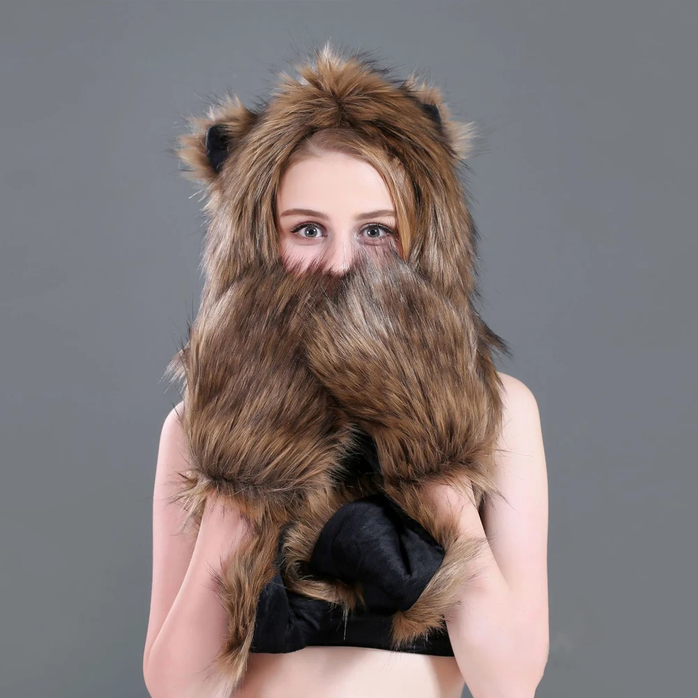 SWAK многоцветный искусственный мех Шапка Комплект одежды с шарфом и перчатки для